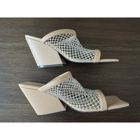 Stella McCartney Sandals Size 38 US 8 Nude Crystal Rhinestone Mesh Ramadan - Picture 8 of 16
